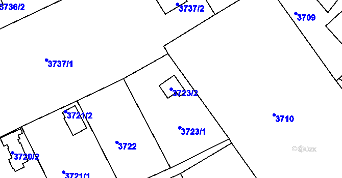 Parcela st. 3723/2 v KÚ Střekov, Katastrální mapa