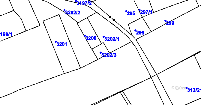 Parcela st. 3202/3 v KÚ Střekov, Katastrální mapa