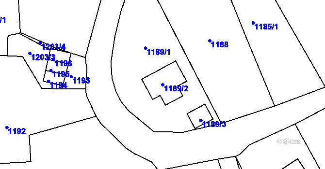 Parcela st. 1189/2 v KÚ Střekov, Katastrální mapa
