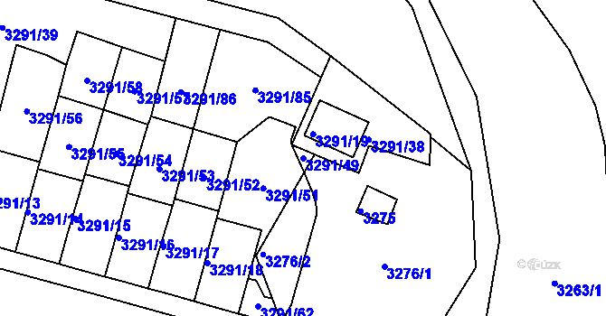 Parcela st. 3291/49 v KÚ Střekov, Katastrální mapa