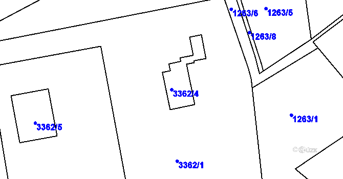 Parcela st. 3362/4 v KÚ Střekov, Katastrální mapa