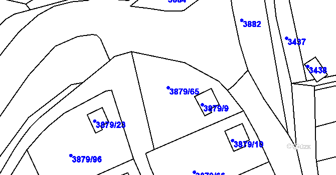 Parcela st. 3879/65 v KÚ Střekov, Katastrální mapa