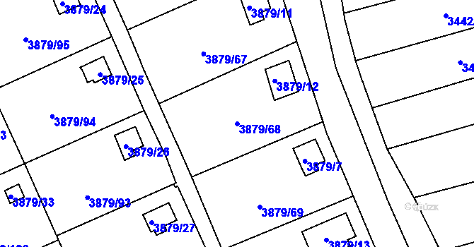 Parcela st. 3879/68 v KÚ Střekov, Katastrální mapa