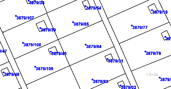 Parcela st. 3879/84 v KÚ Střekov, Katastrální mapa