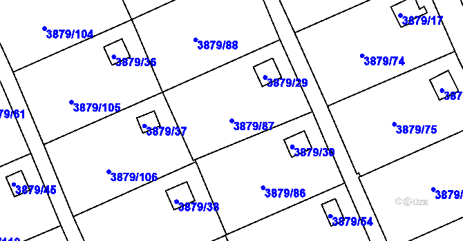Parcela st. 3879/87 v KÚ Střekov, Katastrální mapa