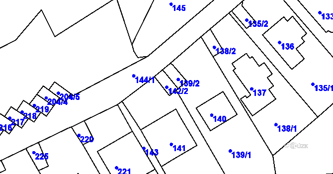 Parcela st. 142/2 v KÚ Střekov, Katastrální mapa