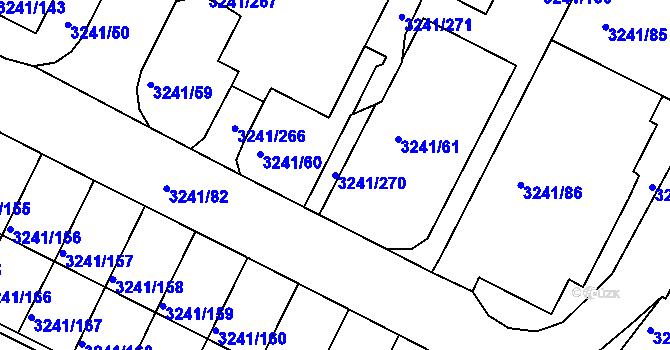 Parcela st. 3241/270 v KÚ Střekov, Katastrální mapa
