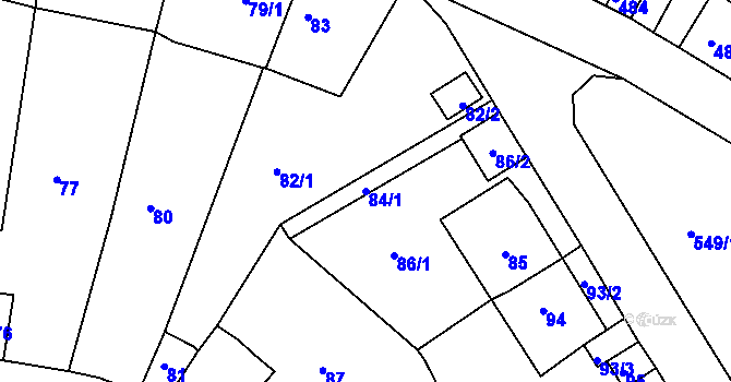 Parcela st. 84/1 v KÚ Střekov, Katastrální mapa