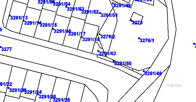 Parcela st. 3291/62 v KÚ Střekov, Katastrální mapa