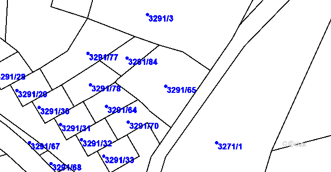 Parcela st. 3291/65 v KÚ Střekov, Katastrální mapa