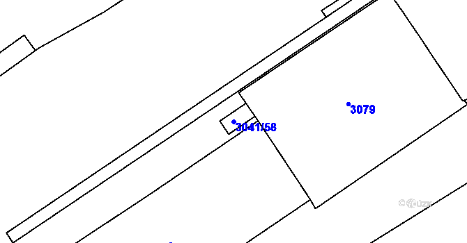 Parcela st. 3041/58 v KÚ Střekov, Katastrální mapa