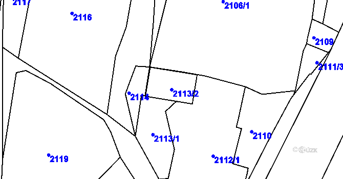 Parcela st. 2113/2 v KÚ Střekov, Katastrální mapa
