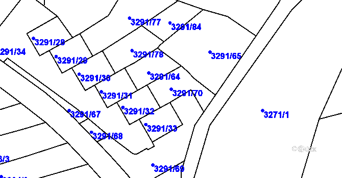 Parcela st. 3291/70 v KÚ Střekov, Katastrální mapa
