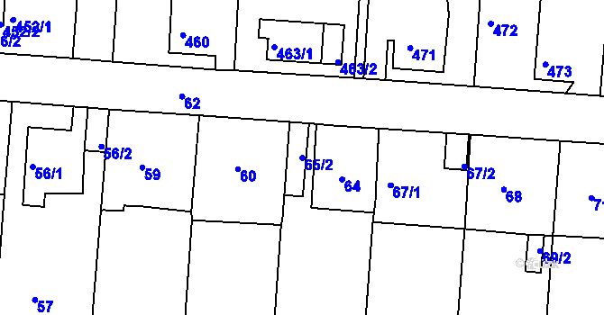 Parcela st. 65/2 v KÚ Střekov, Katastrální mapa