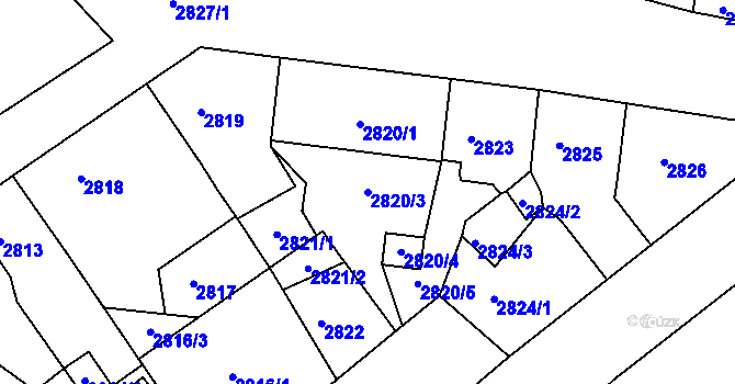 Parcela st. 2820/3 v KÚ Střekov, Katastrální mapa