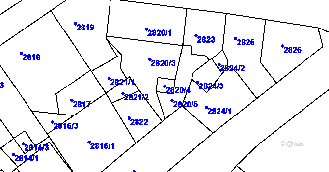Parcela st. 2820/4 v KÚ Střekov, Katastrální mapa