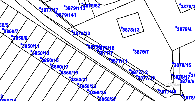 Parcela st. 3877/7 v KÚ Střekov, Katastrální mapa
