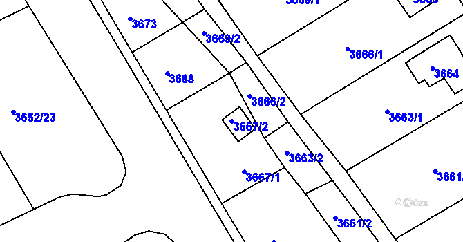 Parcela st. 3667/2 v KÚ Střekov, Katastrální mapa