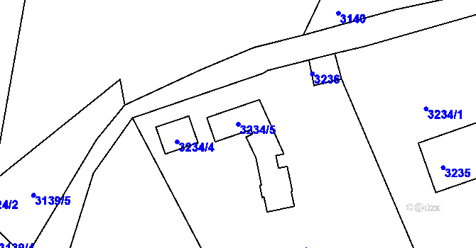 Parcela st. 3234/5 v KÚ Střekov, Katastrální mapa
