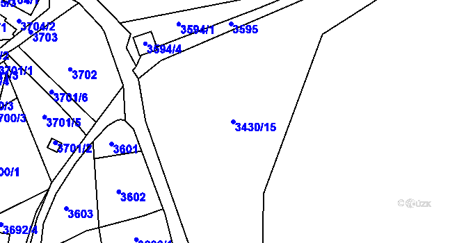 Parcela st. 3430/15 v KÚ Střekov, Katastrální mapa