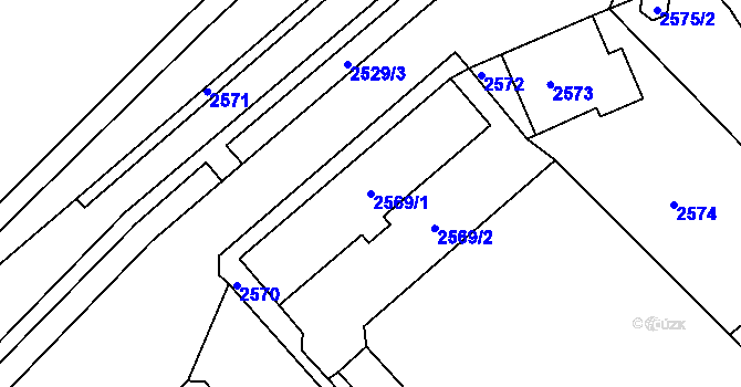 Parcela st. 2569/1 v KÚ Střekov, Katastrální mapa