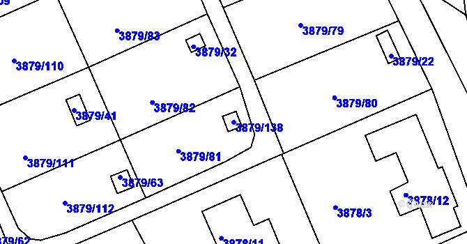 Parcela st. 3879/138 v KÚ Střekov, Katastrální mapa
