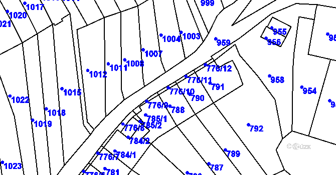 Parcela st. 776/10 v KÚ Střekov, Katastrální mapa