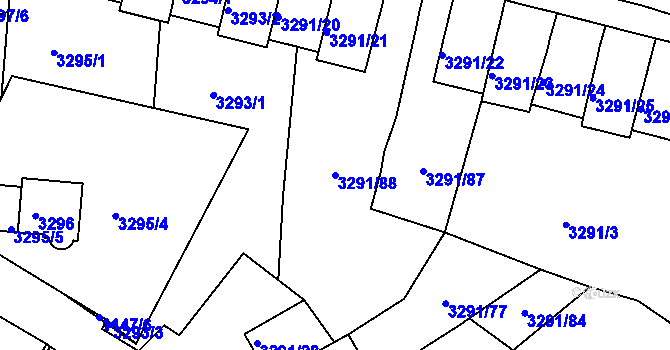 Parcela st. 3291/88 v KÚ Střekov, Katastrální mapa