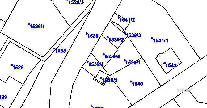 Parcela st. 1539/4 v KÚ Střekov, Katastrální mapa