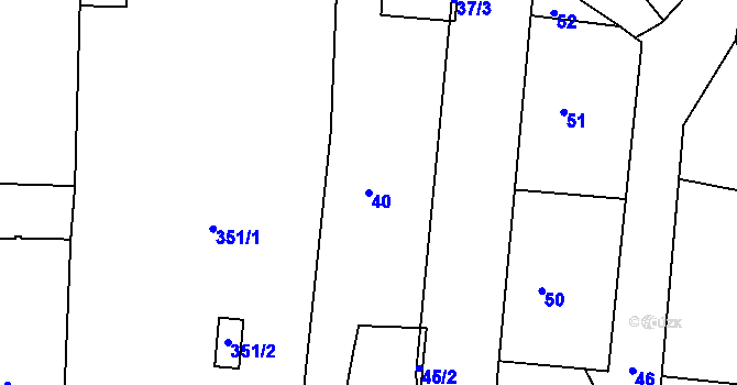 Parcela st. 40 v KÚ Krásné Březno, Katastrální mapa
