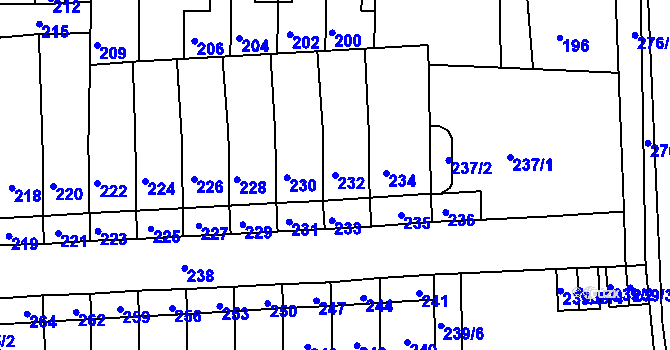 Parcela st. 232 v KÚ Krásné Březno, Katastrální mapa