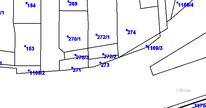 Parcela st. 272/2 v KÚ Krásné Březno, Katastrální mapa