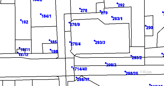Parcela st. 293/3 v KÚ Krásné Březno, Katastrální mapa