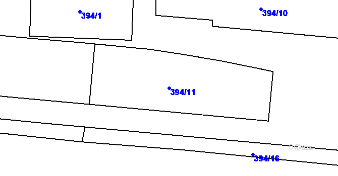 Parcela st. 394/11 v KÚ Krásné Březno, Katastrální mapa