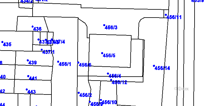 Parcela st. 456/5 v KÚ Krásné Březno, Katastrální mapa