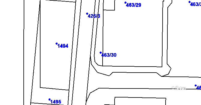 Parcela st. 463/30 v KÚ Krásné Březno, Katastrální mapa