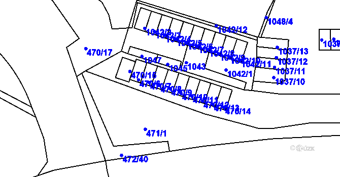 Parcela st. 470/9 v KÚ Krásné Březno, Katastrální mapa