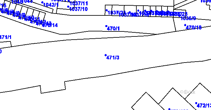 Parcela st. 471/3 v KÚ Krásné Březno, Katastrální mapa