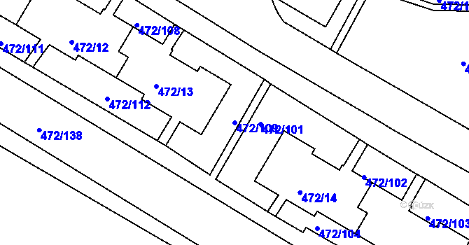 Parcela st. 472/109 v KÚ Krásné Březno, Katastrální mapa