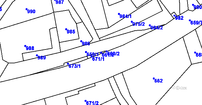 Parcela st. 661/2 v KÚ Krásné Březno, Katastrální mapa