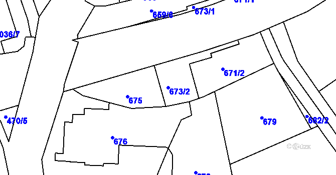 Parcela st. 673/2 v KÚ Krásné Březno, Katastrální mapa