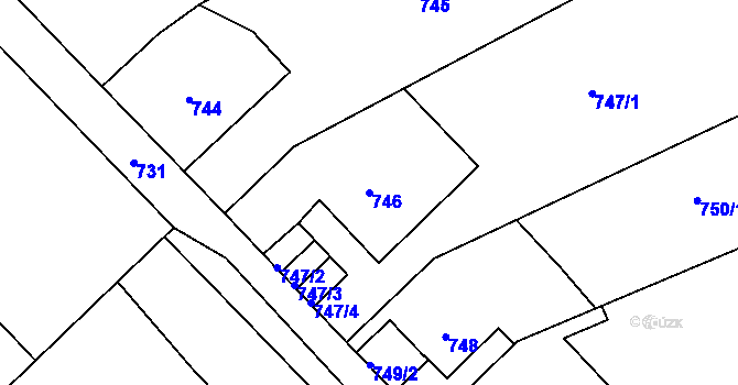 Parcela st. 746 v KÚ Krásné Březno, Katastrální mapa