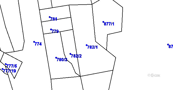 Parcela st. 782/1 v KÚ Krásné Březno, Katastrální mapa