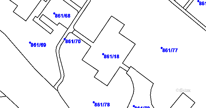 Parcela st. 861/18 v KÚ Krásné Březno, Katastrální mapa