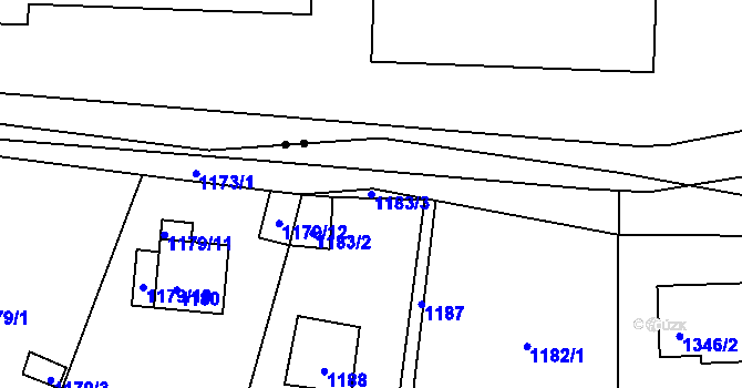 Parcela st. 1183/3 v KÚ Krásné Březno, Katastrální mapa