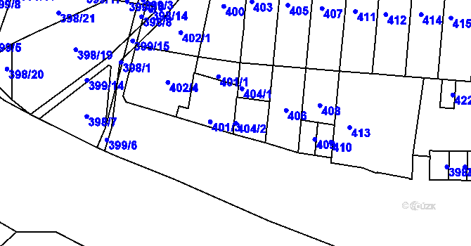 Parcela st. 404/2 v KÚ Krásné Březno, Katastrální mapa