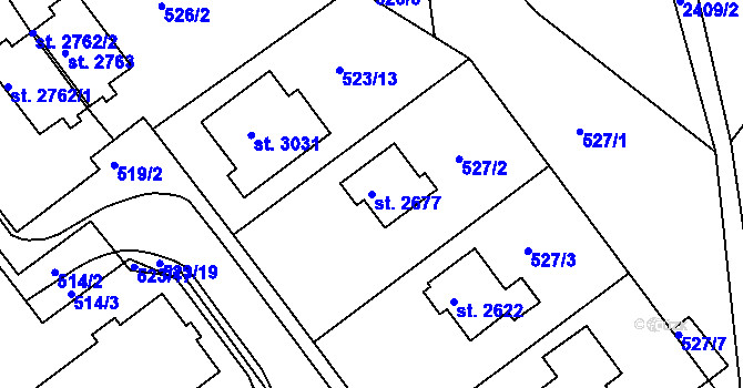 Parcela st. 2677 v KÚ Ústí nad Orlicí, Katastrální mapa