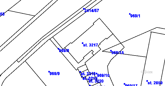 Parcela st. 3217 v KÚ Ústí nad Orlicí, Katastrální mapa