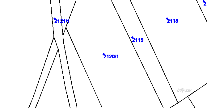 Parcela st. 2120/1 v KÚ Ústí nad Orlicí, Katastrální mapa