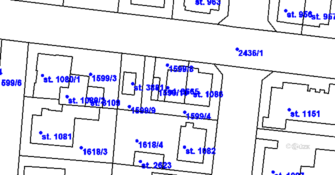 Parcela st. 3665 v KÚ Ústí nad Orlicí, Katastrální mapa